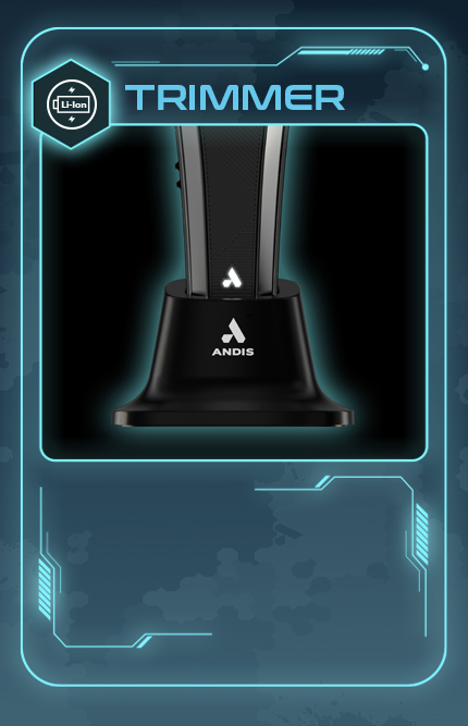 Recon trimmer closeup of trimmer in charging stand.